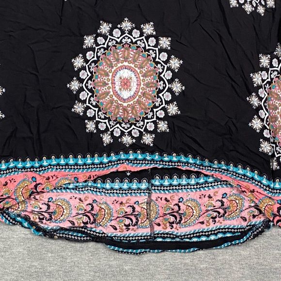 Simply Aster Womens Multicolored Mandala Designed Sleeveless Pulover Blouse 1X - Picture 3 of 11